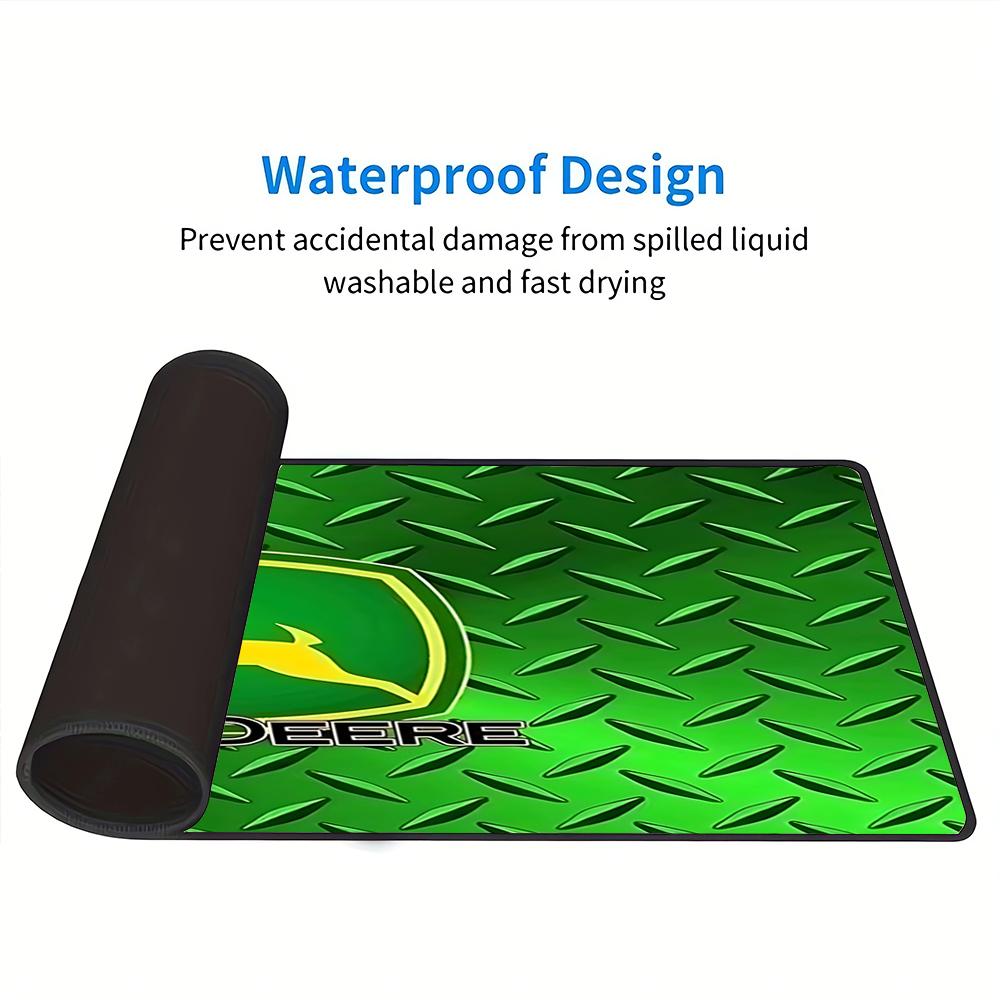John Deere Logo Large Gaming Mouse Pad Nonslip Rubber Base Waterproof Desk Mat For Office Pc Laptop