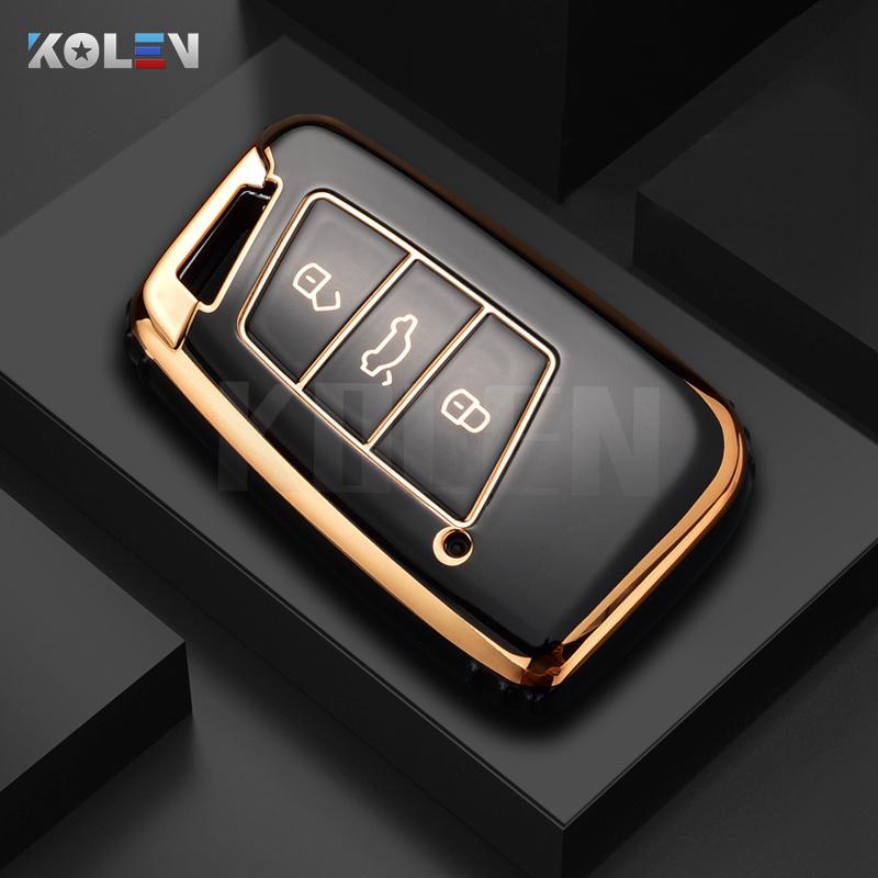 Модный чехол для дистанционного ключа из ТПУ для VW Volkswagen Passat B8 Tiguan Magotan Golf для Skoda Kodiaq Superb A7 без ключа