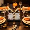Cute Desktop Storage Box Halloween Wooden Napkin Holder, Pastel Pumpkin Ghost Black Cat Tabletop Tissue Dispenser, Waterproof Stable Decorative Stand