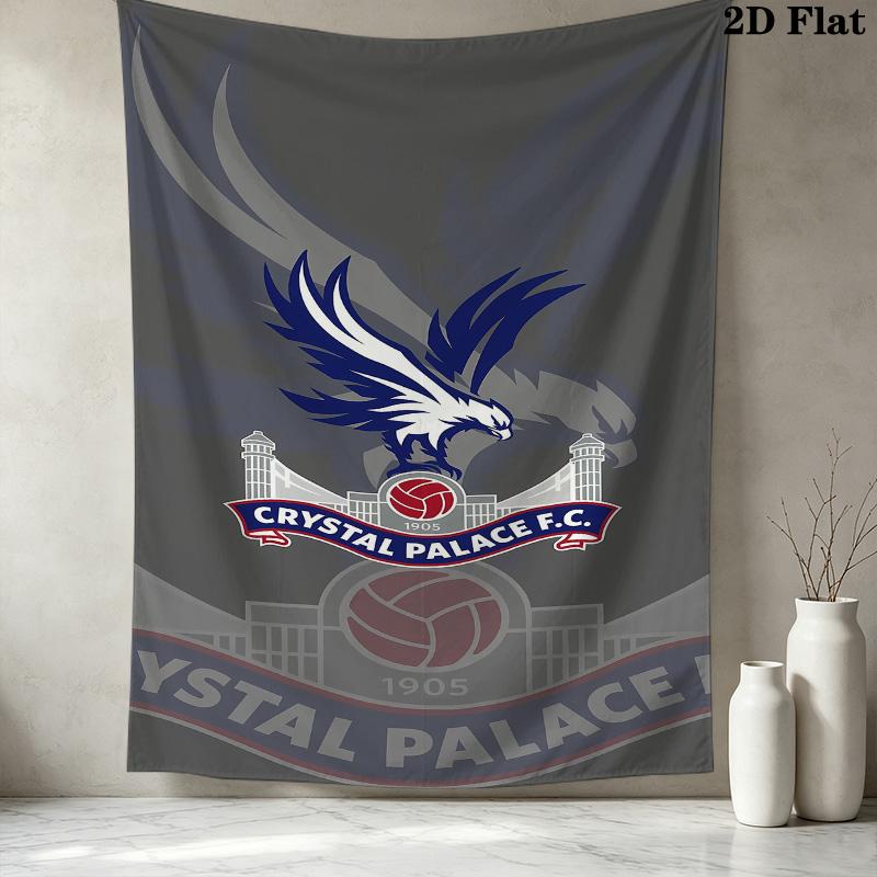 Crystal Palace Football Club Wall Tapestry Aesthetic Wall Hanging Printed Fabric Blanket Decorative Tapestries for Bedroom Living Room Home Decor