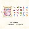 40pcs/pack PVC Materials Butterfly Stickers DIY Journling Supplies Art Collage Junk Journal Scrapbooking Label Stickers
