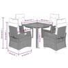 Садовый обеденный комплект VidaXL из 5 предметов: подушки, стол и стулья с регулируемыми спинками, садовая мебель, 3212655