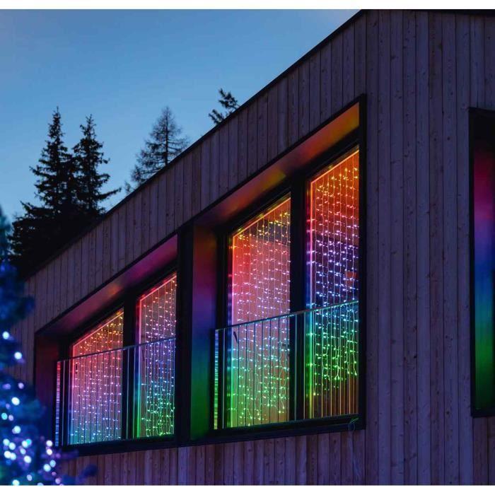 Lampes décoratives - twinkly - curtain - 210 leds rgbw - 2,1 mètres - télécommande wifi/bluetooth