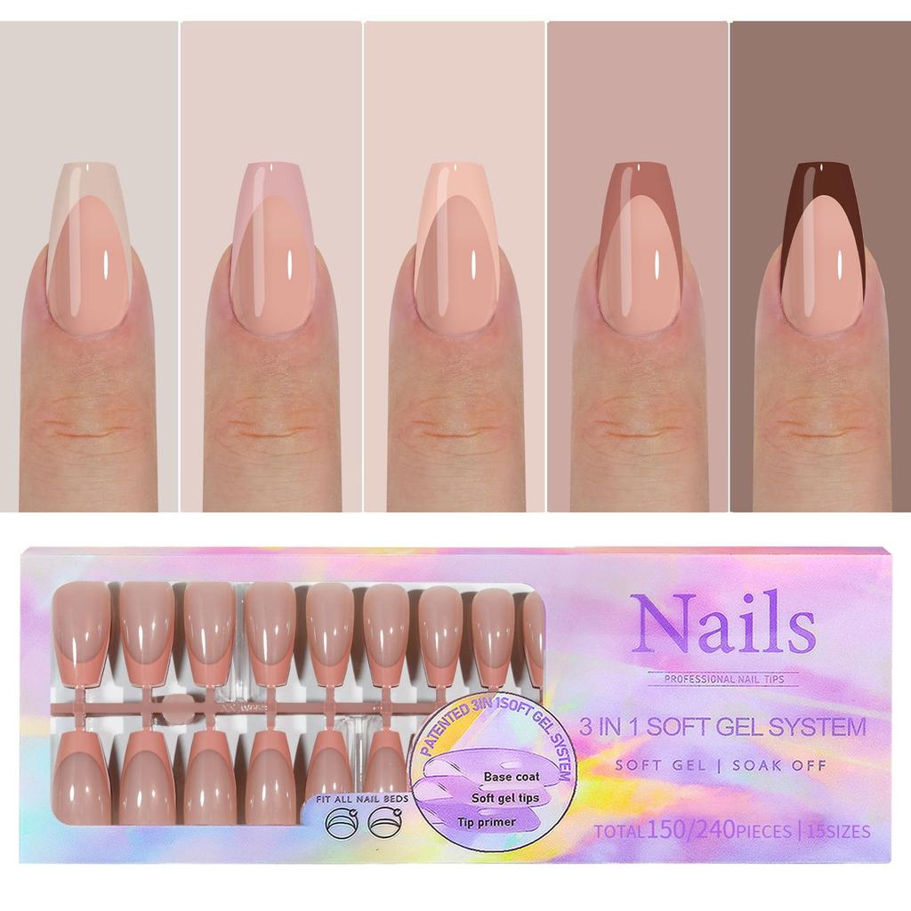 Manicure Wearable Nail French No Tracse Wearable Nail Removable Manicure French Wearable Manicure Fake Nail Stickers