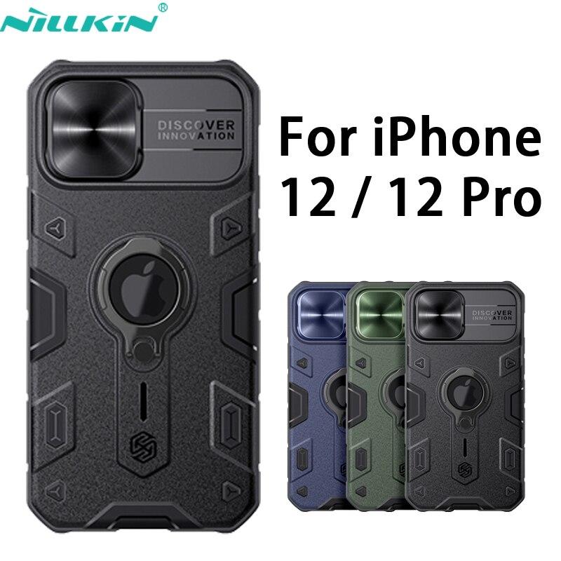Чехол NILLKIN CamShield Armor Case для iPhone 12 Pro Max, защита объектива от падения, чехол для телефона Apple 12, версия с вырезом логотипа