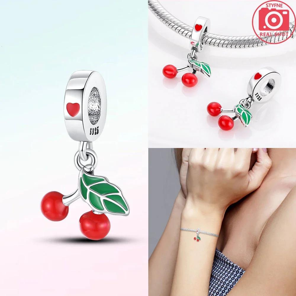 Изысканные оригинальные медные шармы-подвески в виде клубники, вишни, яблока, авокадо, фруктов, бусина, подходят для браслетов DIY, ювелирные изделия на день рождения, изысканный подарок