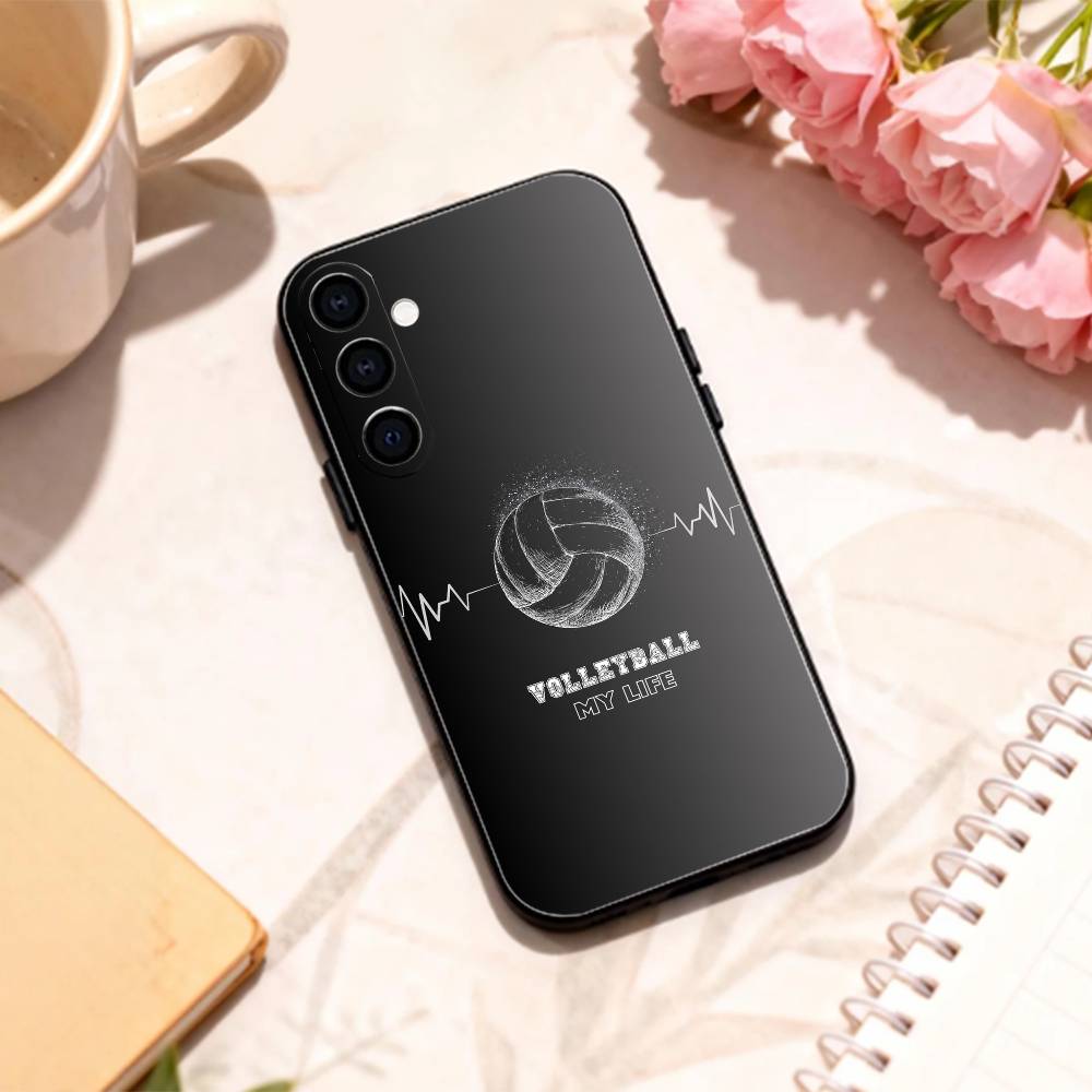 cool Sport Beach V-Volleyball phone Case For Samsung Galaxy A73,A72,A71,A70,A53,A52,A51,Others Soft Black Shell