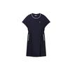 Heritage Fashion Casual Loose Mid Waist Pullover Round Neck Short Sleeve Dress Women Dress Legendary-Blue F11W328310FNV