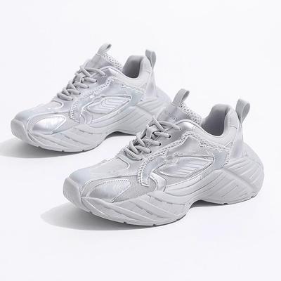 Кожаные кроссовки на толстой подошве, увеличивающие рост, женские летние тонкие сетчатые дышащие маленькие повседневные кроссовки для бега