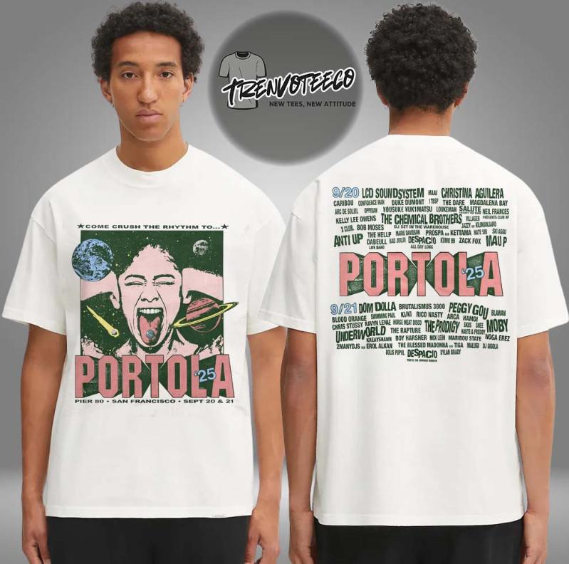 Portola Music Festival Crush The Rhythm Lineup Two Sided Unisex T-Shirt Unisex T-Shirt