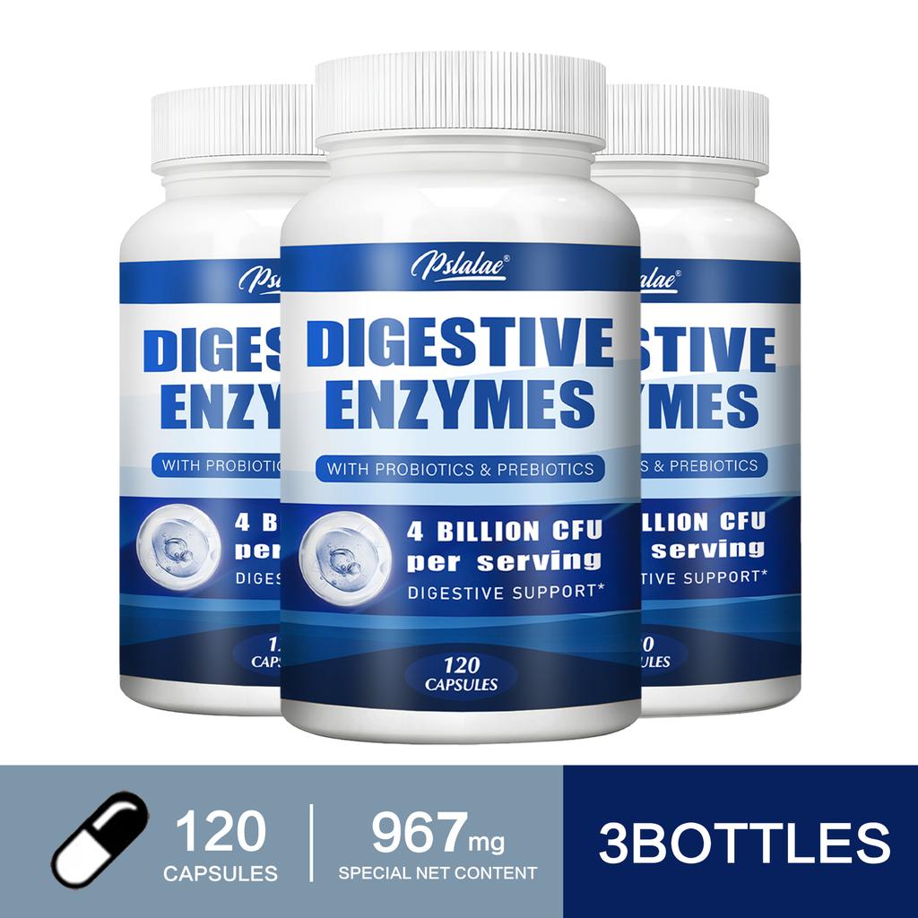Pslalae - Digestive Enzyme Capsules with Probiotics and Prebiotics - Multi-Enzyme Blend - Digestive Health