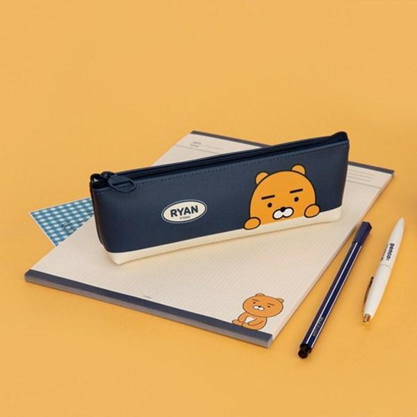 Kakao Friends Современный треугольный пенал Modern ST Mini + тонкий набор канцелярских принадлежностей Pencil Pow, 1 комплект, лучший персонаж Кореи