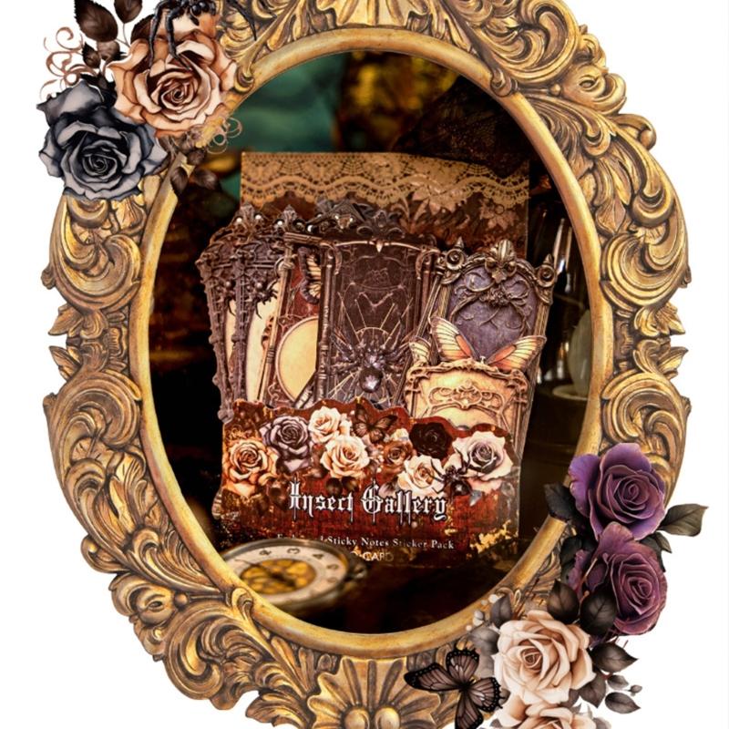 20 штук Эстетичные готические тисненые наклейки Наклейка для скрапбукинга для журнала, блокнота, бутылки для воды, фотоальбома, чехла для телефона