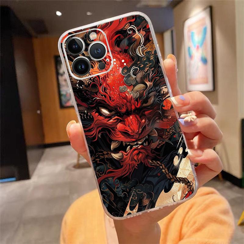 Японская маска Они Дьявольское искусство Чехол для телефона Carcasa Funda Для iPhone 17 Pro Max Air 17 16 15 14 13 Pro Max 15 16 Pro 15Plus