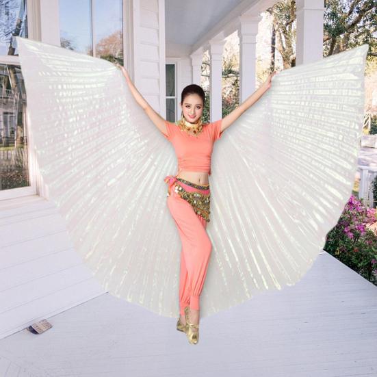 1 Set Belly Dance Wing with Telescopic Rod Eye-catching Wing Prop Cosplay Costume for Parties Festivals Decoration