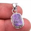 Подвеска из натурального драгоценного камня чароит, ручная работа, из цельного серебра 925 пробы, 1,25'' o0K91