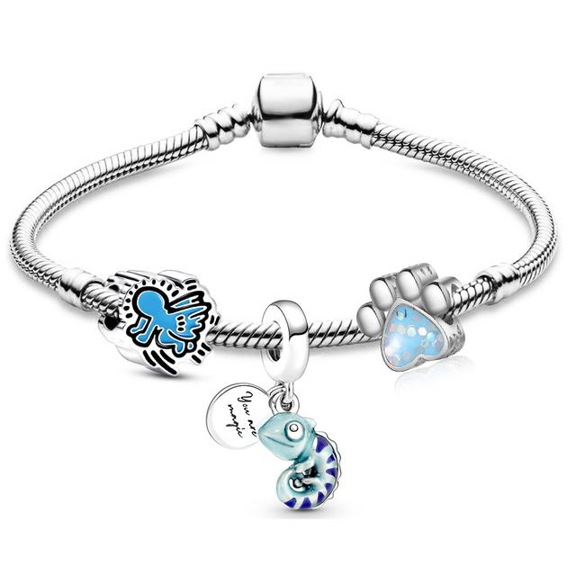 41 стиль, высокое качество, кристаллы и эмаль, эмаль, подвеска из бисера, цепочка в виде змеи, подвески, браслеты для женщин, ювелирные изделия