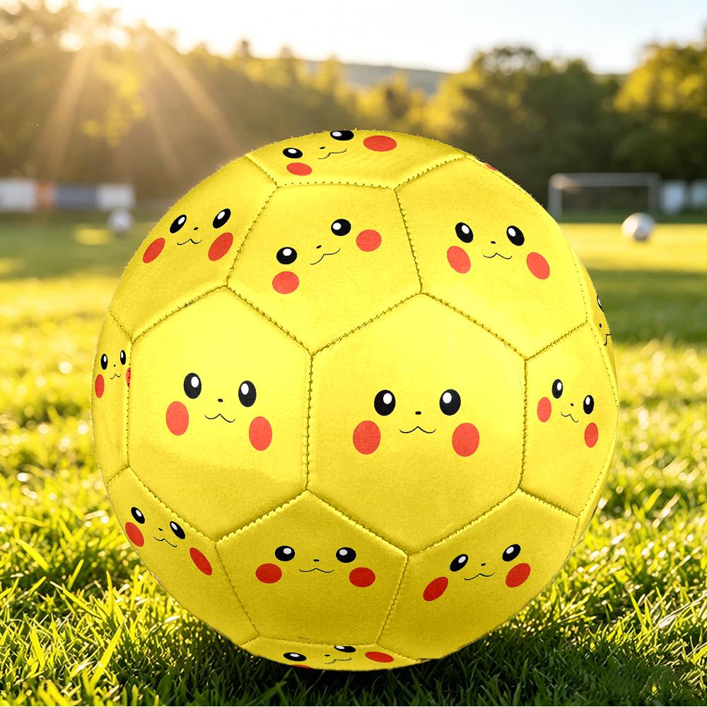 Pikachu Printed Size 5 Standard Football, Waterproof PU Training Soccer Ball for Outdoor Sports