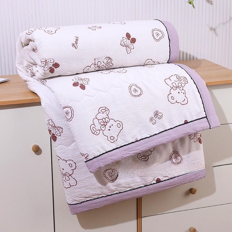 Летнее одеяло из пузырчатого хлопка с мягкой тканью, которую можно стирать в машине, для сна в студенческом общежитии