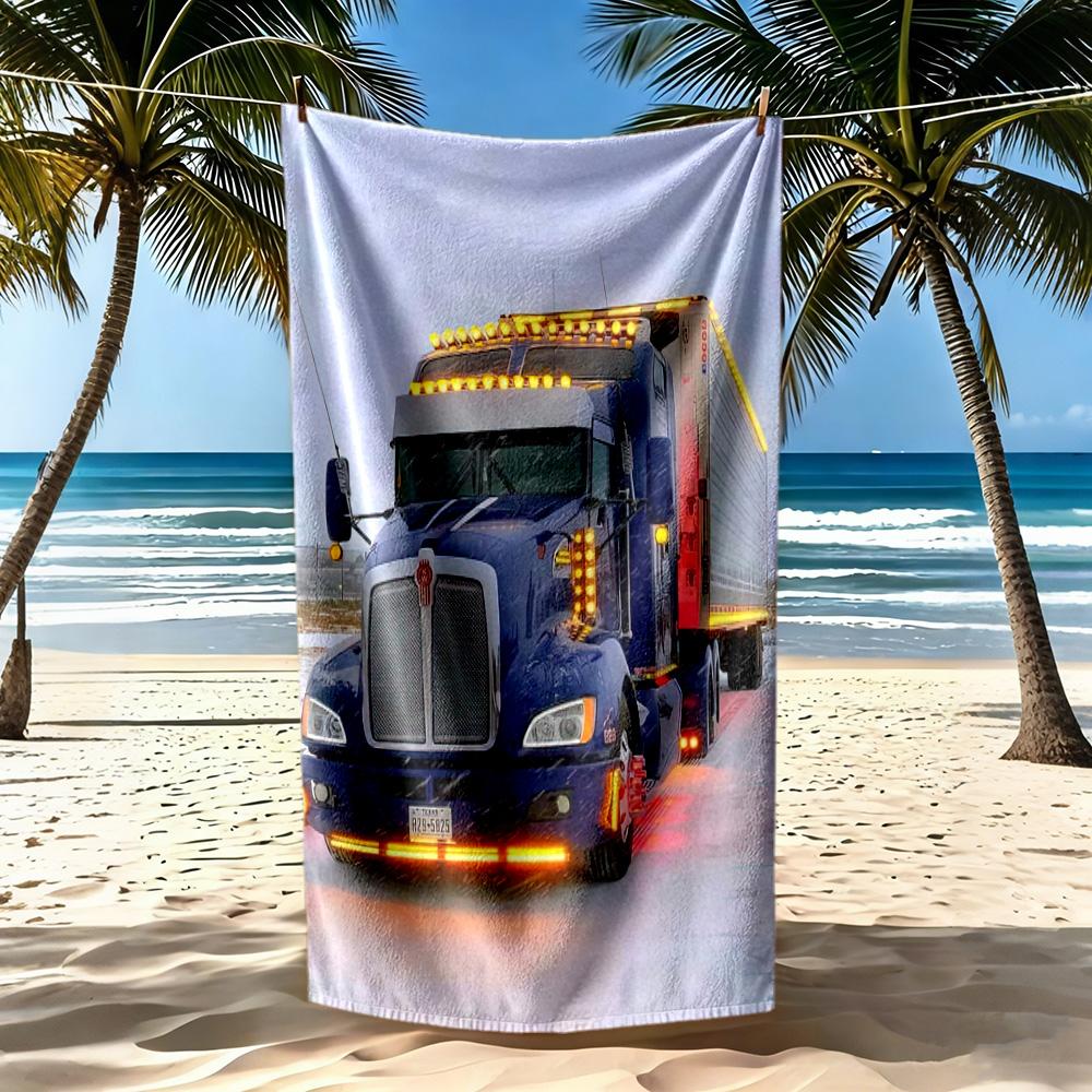Kw Heavy Trucks Beach Towel Soft Durable Quickdry Comfortable Lightweight Suitable For Swimming Gym Camping Yoga Vacation