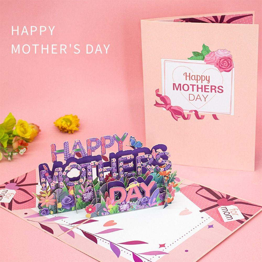 Blessing Mother's Day Greeting Card 3D Message Cards Invitations Cards Thank You Card  For Mom Gift