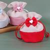 10Pcs New Cotton Drawstring Gift Bag, Round Bottom Drawstring Candy Bag, Butterfly Knot Heart-shaped Handmade Canvas Candy Bag