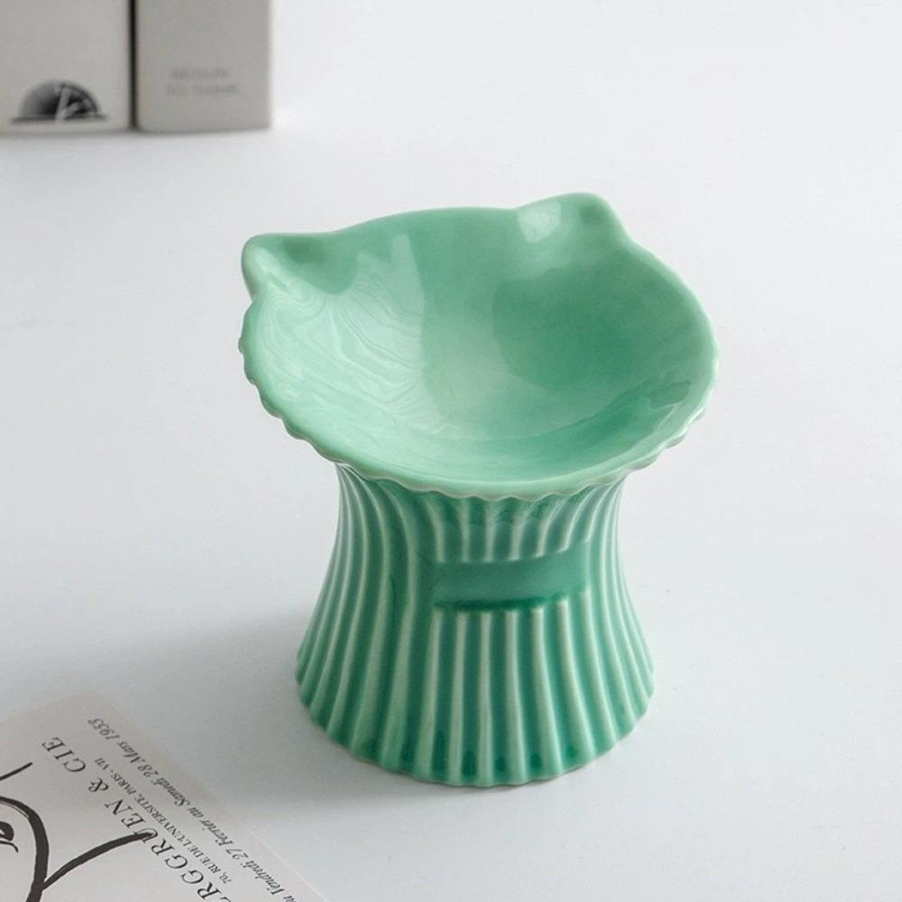 High Foot Dog Food Feeder Anti-Slip Base Cat Feeding Dish Cute Pet Drinking Bowl Food Feeding