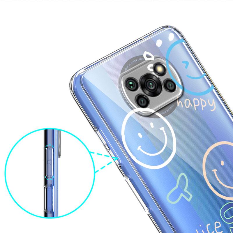 Прозрачный чехол со смайликом и полосками для Xiaomi Mi Poco X3 NFC M3 Pro F3 F1 11 Lite 12 Redmi Note 10 9S 8 7 9, мягкий чехол для телефона