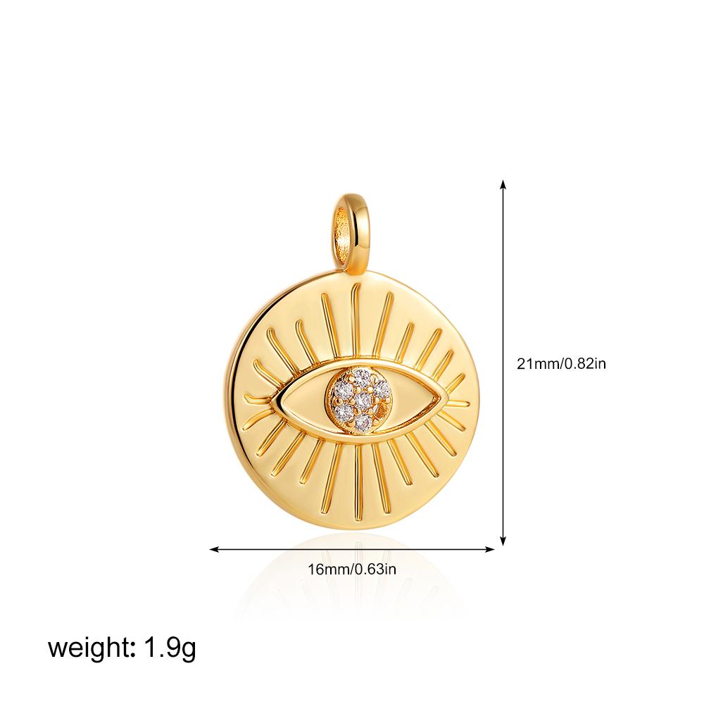 Dainty Sun Moon Star Cross Evil Eyes Multi-Symbol Pendant Necklace 18k Gold Plated Charms Birthstone Dainty DIY Zircon Gifts