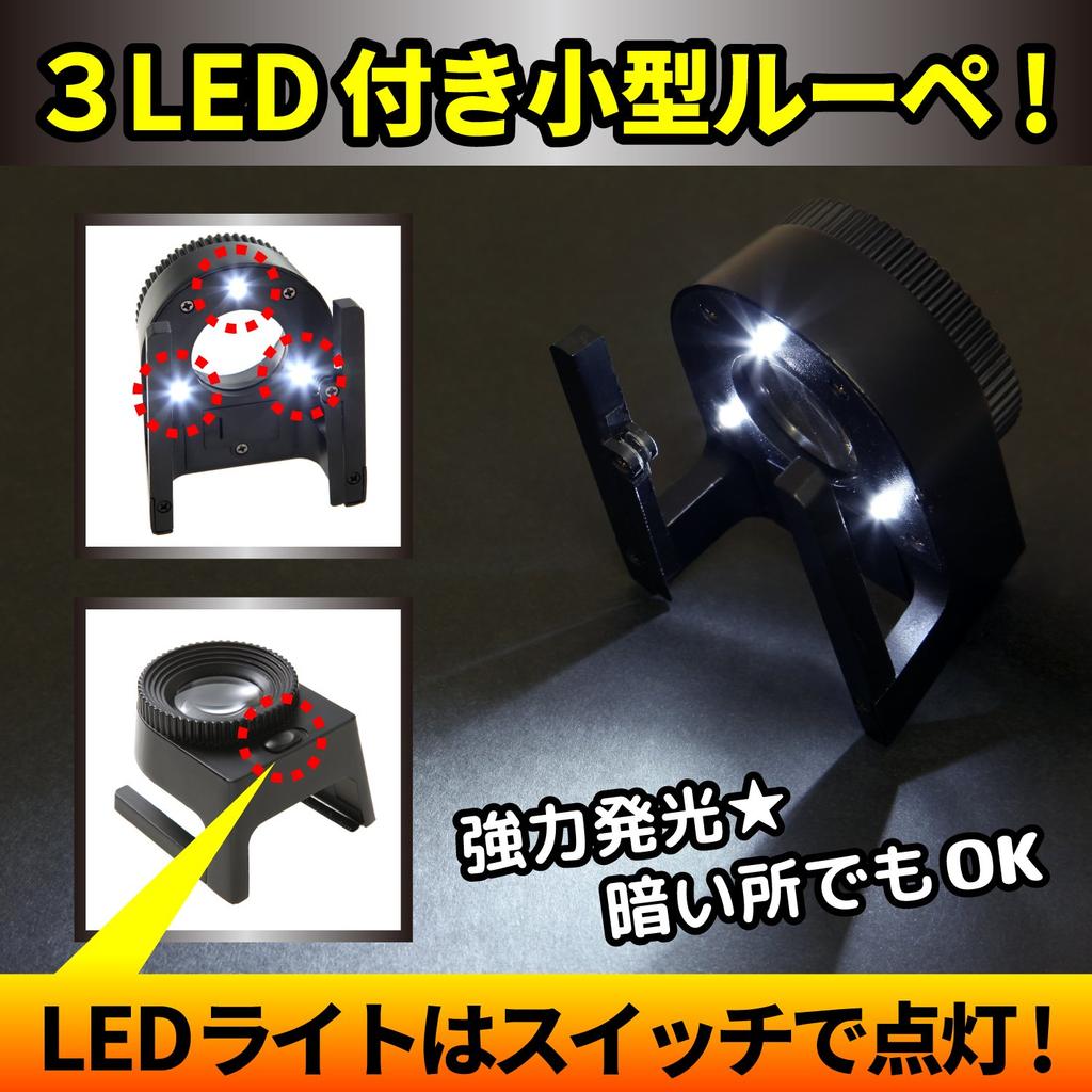 Phoenix Small Stripe Magnifier [15x] for Proofreading and Editing, with Scale, LED Light, and Case (45-Day Warranty)