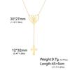 Heart Virgin Mary Cross Y Lariat Necklace Stainless Steel Religious Our Lady Pendant Necklace Christian Faith Jewelry Gift