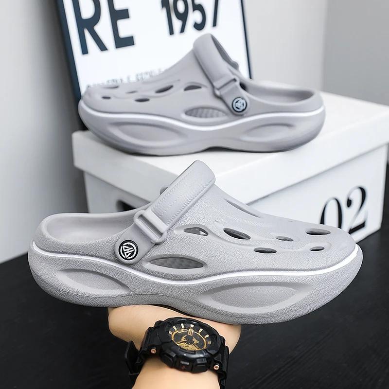 Fashion 2025 Men Shoes Slippers Men Garden Flat Sandals Platform Sandals Man Summer Sandals Male Sneakers Outdoor Flip Flops Home Clogs