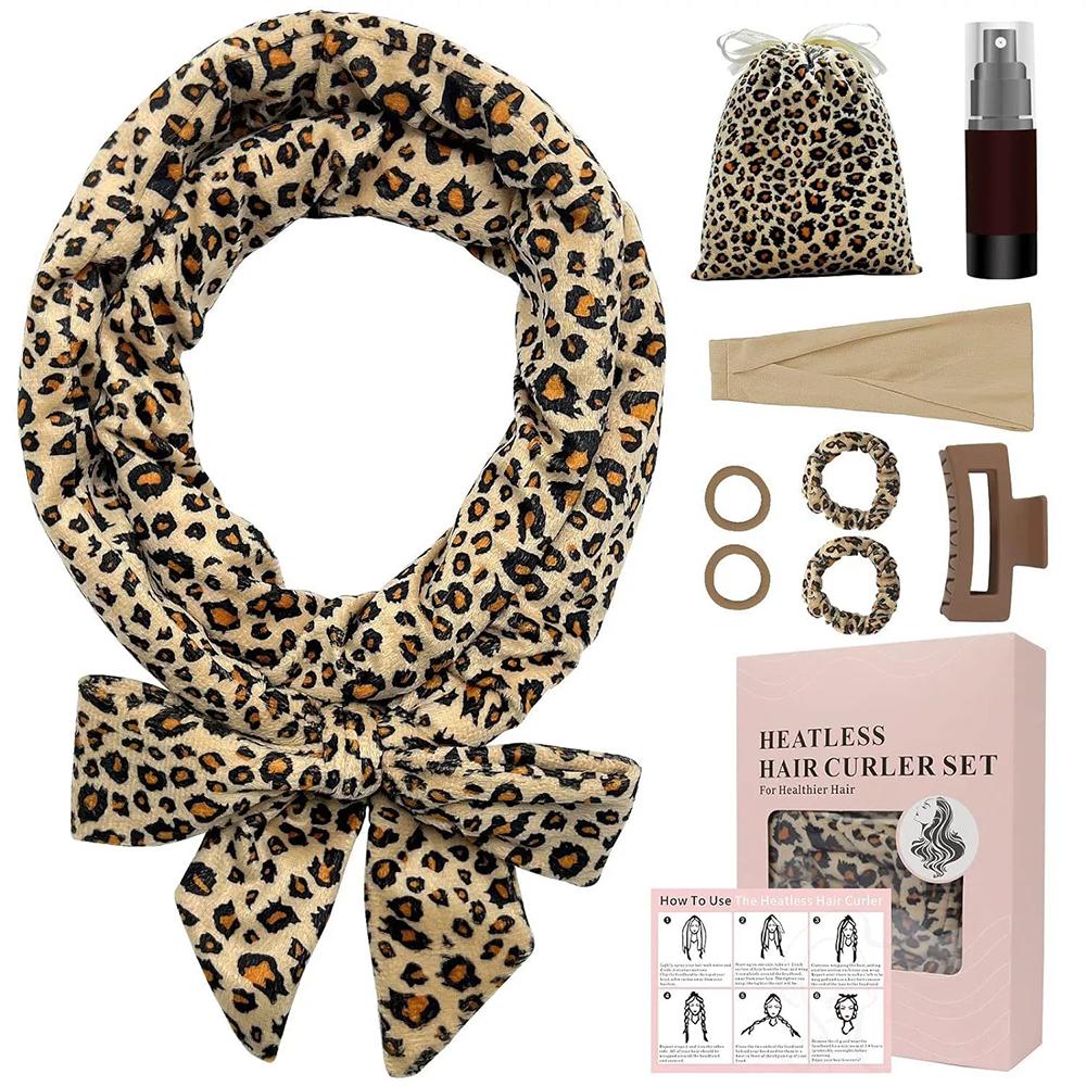 9 шт. Повязка для завивки без нагрева, Ролики из шелковой ленты без нагрева для ночных кудрей, Набор для укладки с заколками для волос и С