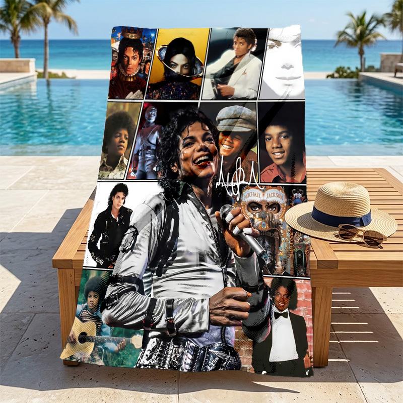 Michael Jackson Collage Stylish Digital Printing Beach Towel Quickdrying Absorbent Blanket For Beach Pool Gym Travel