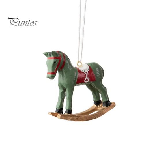 Рождественский кулон в стиле ретро, ​​милый цветной 3D мультяшный лошадка-качалка, подвесное украшение из смолы для рождественской елки, рождественское украшение для дома и праздника