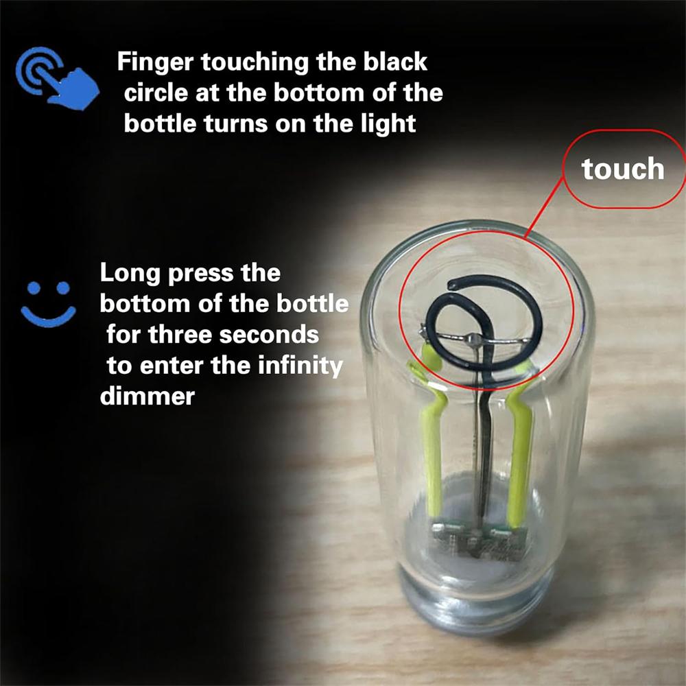 Автомобильная USB-лампа, атмосферное освещение салона, ретро-лампа настроения, стеклянная бутылка, беспроводное сенсорное светодиодное освещение салона автомобиля