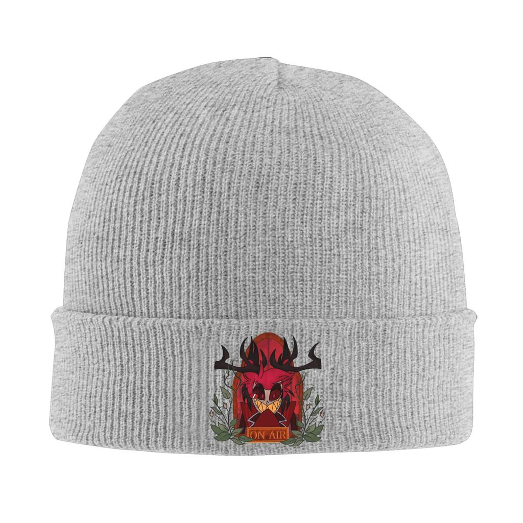 Hazbins Hotels Radio demon Knitting Hat Funny Caps Men Women Kpop Beanie Hats Autumn Custom Warm Soft Bonnet Hats