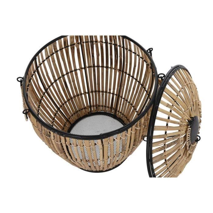 Panier - Naturel - Lot de 2 - Métal - Rotin - 48 x 48 x 55 cm