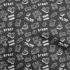 Cotton Flex Black Fabric Game Video Game Doodle Quilting Supplies Print Sewing Fabric By The Yard 40 Inch