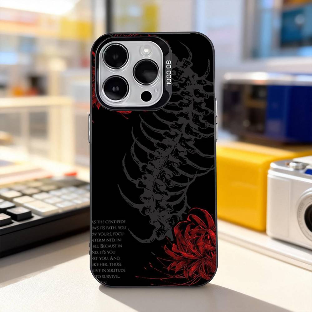 Ghoul Spider L-Lily Tokyo For iPhone 17,16,15,14,13,12,11,Pro,Max,Plus,E,Air,Mini Anti Fall Black Matte Hard Bumper Phone Case