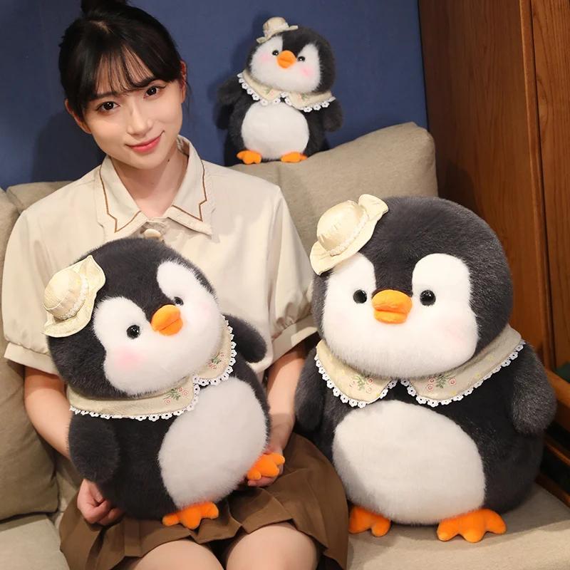 Супер милые мультяшные плюшевые игрушки-пингвины, мягкая набивная подушка-животное, кавайное украшение комнаты, рождественский подарок, подарок на день рождения