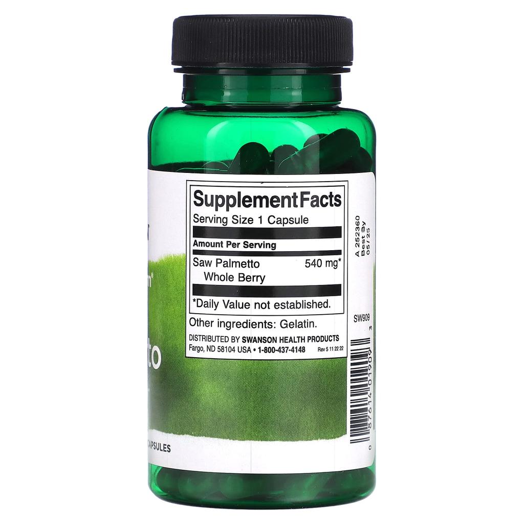Swanson Saw Palmetto, 540 Mg, 100 Capsules