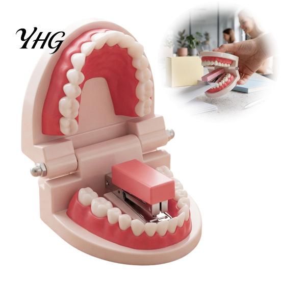 Creative Office Supplies Funny Teeth Shaped Mini Stapler, Cute Dental Mold Paper Themed Gifts Fastener, Binding Tool for Dentists And Students Dentist