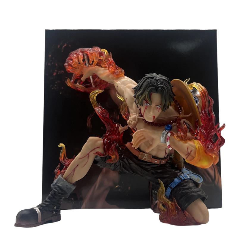 Фигурка Действия Портгаса Д. Эйса из One Piece Светящаяся Сцена с Пламенем ПВХ Коллекционная Статуэтка Настольное Украшение Для Фанатов Аниме Коллекционеров