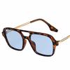 Retro Brand Small Rectangle Sunglasses Women Blue Shades For Women 90s Vintage Double Beam Square Sun Glasses Men UV400 Gafas
