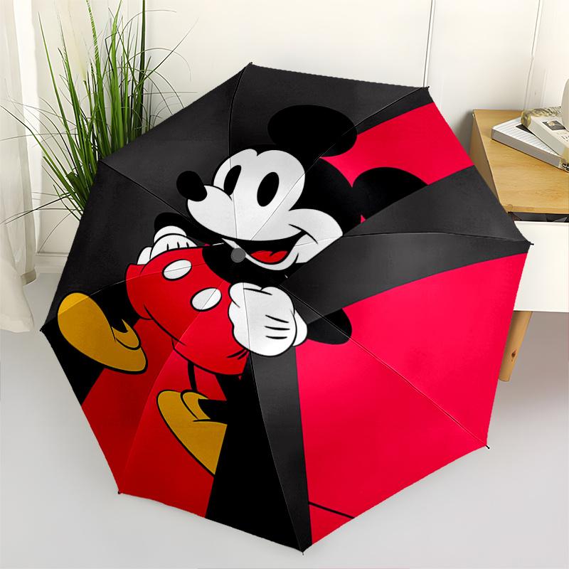 1pc Mickey Mouse,Classic Automatic Folding Umbrella: Compact 8-Bone Design Cartoon Outdoor Travel Companion, Business Umbrella, Christmas Va