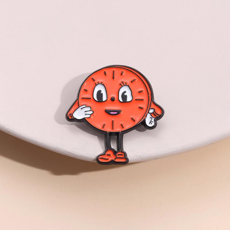 MM Clock Enamel Pins Custom Movie Character Brooches Lapel Badges Cartoon Funny Jewelry Gift for Fans Kids Friends