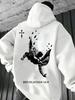 Hot selling European and American men's autumn angel print soft and comfortable hooded sweatshirt suitable for household wear