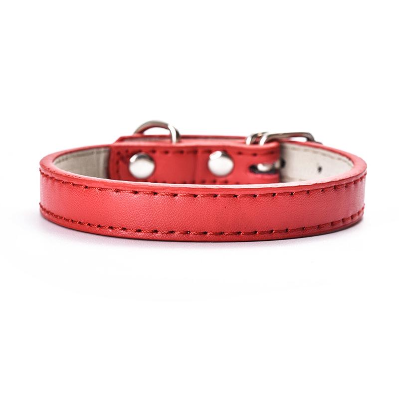 Fashion PU Leather Flat Pet Collar Multicolor Size Dog Leash Rope Pet Collar Pet Supplies