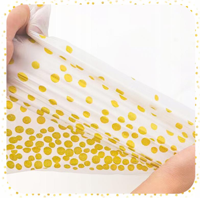 Disposable tablecloth FOR a white foil table With gold confetti, large 137x274 cm